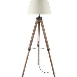 Φωτιστικό Δαπέδου Ξύλινο Σε Μπεζ Αποχρώση 1x E27 - ACA DECOR