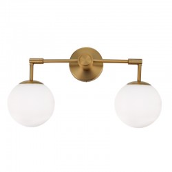  Επίτοιχο Φωτιστικό Με Σπαστό Βραχίονα Ορειχάλκινο & Λευκό Γλόμπο 2xE27 Aca