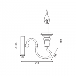 Vintage Απλίκα Μεταλλική Σε Αντικέ Σκουριά Χρώμα 1x E14 TOULOUSE - ACA DECOR