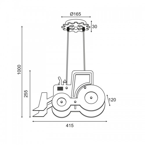 Παιδικό Φωτιστικό Οροφής Δίφωτο Μπλε Μπουλντόζα 2xE14 VROOM - Aca Decor