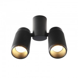 Σποτ Φωτιστικό Οροφής Αλουμινίου Δίφωτο Μαύρο 2Χ GU10  - ACA Decor