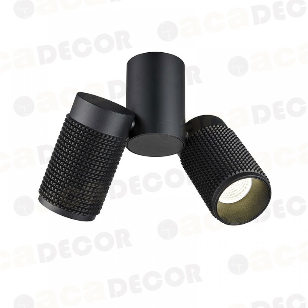 Σποτ Φωτιστικό Οροφής Αλουμινίου Δίφωτο Μαύρο 2Χ GU10  - ACA Decor