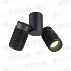 Σποτ Φωτιστικό Οροφής Αλουμινίου Δίφωτο Μαύρο 2Χ GU10  - ACA Decor