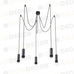 Πολύφωτο Κρεμαστό Φωτιστικό Οροφής Αλουμινίου Μαύρο 5Χ GU10  - ACA Decor