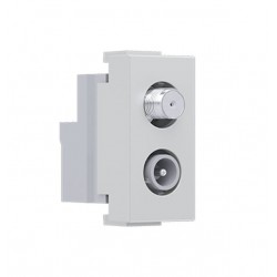 MODYS Πρίζα Τηλεόρασης SAT ΤV-R Τερματική 1 ΣΤ. Ιβουάρ IP20 - Aca Elec