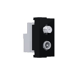 MODYS Πρίζα Τηλεόρασης SAT ΤV-R Τερματική 1 ΣΤ. Μαύρο Ματ IP20 - Aca Elec