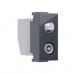 MODYS Πρίζα Τηλεόρασης SAT ΤV-R Τερματική 1 ΣΤ. Ανθρακί IP20 - Aca Elec
