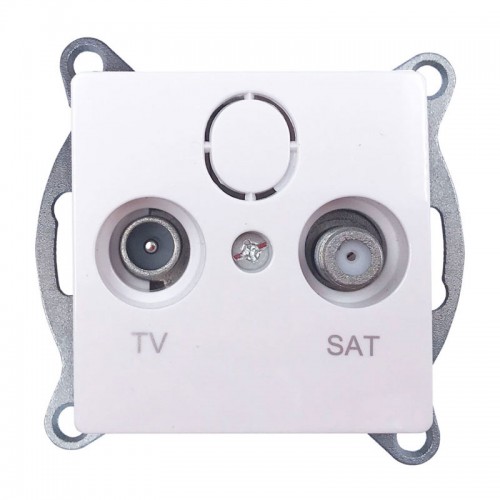 PRIME ΠΡΙΖΑ TV-SAT ΤΕΡΜΑΤΙΚΗ ΘΩΡΑΚΙΣΗ ΑΡΣΕΝΙΚΟ ΦΙΣ & F ΣΥΝΔΕΣΜΟΣ IP20 ΛΕΥΚΗ - Aca Elec