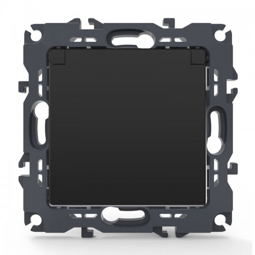 PRIME ΠΡΙΖΑ ΣΟΥΚΟ ΚΑΠΑΚΙ ΑΣΦΑΛΕΙΑΣ 1x2P+E 16A 250VAC IP20 MAT ΑΝΘΡΑΚΙ - Aca Elec