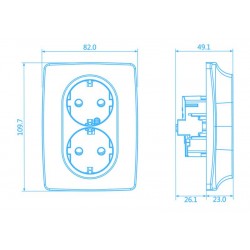 PRIME ΠΡΙΖΑ ΣΟΥΚΟ ΑΣΦΑΛΕΙΑΣ 2x2P+E 16A 250VAC IP20 MAT ΑΝΘΡΑΚΙ - Aca Elec