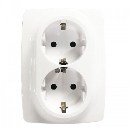 PRIME ΠΡΙΖΑ ΣΟΥΚΟ ΑΣΦΑΛΕΙΑΣ 2x2P+E 16A 250VAC IP20 ΛΕΥΚΗ - Aca Elec