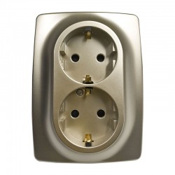 PRIME ΠΡΙΖΑ ΣΟΥΚΟ ΑΣΦΑΛΕΙΑΣ 2x2P+E 16A 250VAC IP20 MAT ΣΑΜΠΑΝΙΖΕ - Aca Elec