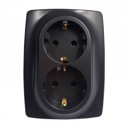 PRIME ΠΡΙΖΑ ΣΟΥΚΟ ΑΣΦΑΛΕΙΑΣ 2x2P+E 16A 250VAC IP20 MAT ΑΝΘΡΑΚΙ - Aca Elec