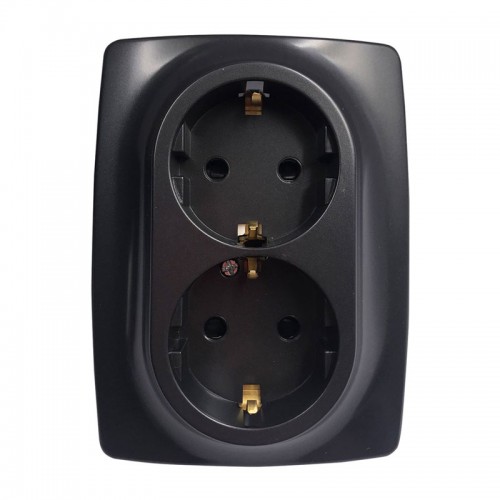 PRIME ΠΡΙΖΑ ΣΟΥΚΟ ΑΣΦΑΛΕΙΑΣ 2x2P+E 16A 250VAC IP20 MAT ΑΝΘΡΑΚΙ - Aca Elec