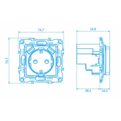 PRIME ΠΡΙΖΑ ΣΟΥΚΟ ΑΣΦΑΛΕΙΑΣ 1x2P+E 16A 250VAC & 2 USB 5VDC 3.1A IP20 MAT ΑΝΘΡΑΚΙ - Aca Elec