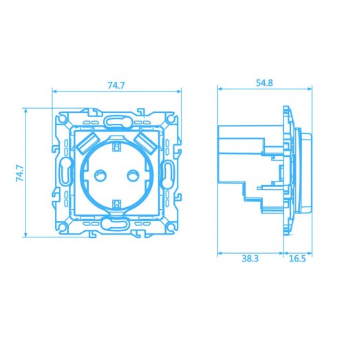 PRIME ΠΡΙΖΑ ΣΟΥΚΟ ΑΣΦΑΛΕΙΑΣ 1x2P+E 16A 250VAC & 2 USB 5VDC 3.1A IP20 ΙΒΟΥΑΡ - Aca Elec