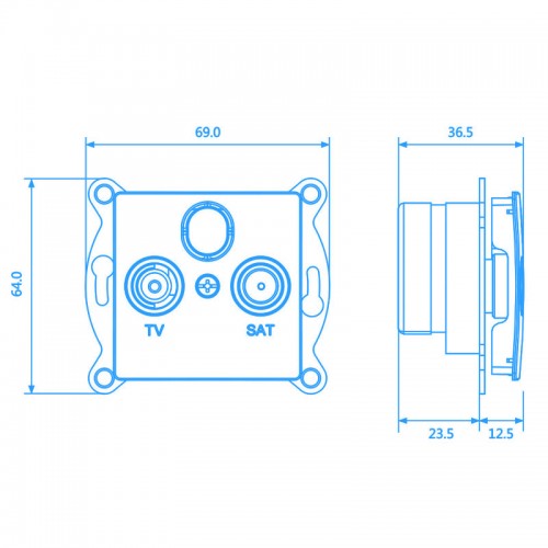 PRIME ΠΡΙΖΑ TV-SAT ΤΕΡΜΑΤΙΚΗ ΘΩΡΑΚΙΣΗ ΑΡΣΕΝΙΚΟ ΦΙΣ & F ΣΥΝΔΕΣΜΟΣ IP20 MAT ΑΝΘΡΑΚΙ - Aca Elec