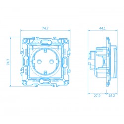 PRIME ΠΡΙΖΑ ΣΟΥΚΟ ΚΑΠΑΚΙ ΑΣΦΑΛΕΙΑΣ 1x2P+E 16A 250VAC IP20 MAT ΑΝΘΡΑΚΙ - Aca Elec