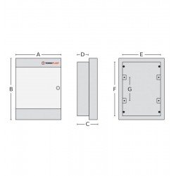 Πίνακας U3X18CW 54 Θέσεων / 3 Σειρές, Χωνευτός Με Λευκή Πλαστική Πόρτα IP40- Tehnoplast