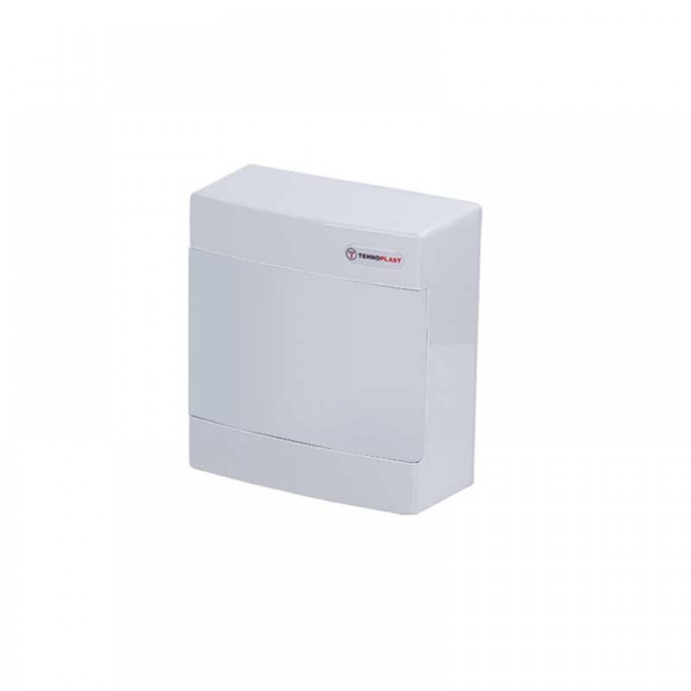 Πίνακας Επίτοιχος Πλαστικός N4CW 4 Θέσεων - 1 Σειρά με Λευκή Πόρτα IP40 - Tehnoplast