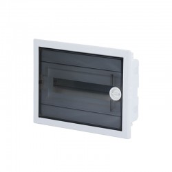 Πίνακας U12A 12 Θέσεων / 1 Σειρά, Χωνευτός Με Διάφανη Πλαστική Πόρτα IP40 - Tehnoplast