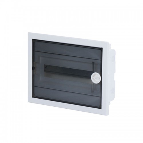 Πίνακας U12A 12 Θέσεων / 1 Σειρά, Χωνευτός Με Διάφανη Πλαστική Πόρτα IP40 - Tehnoplast