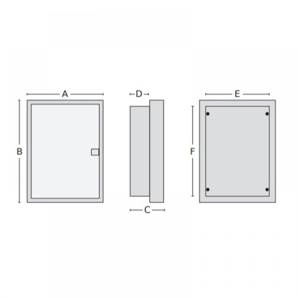 Πίνακας Χωνευτός Πλαστικός U24F για Συσκευές Πολυμέσων & Τηλεπικοινωνιών με Λευκή Πόρτα IP30 - Tehnoplast