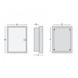 Πίνακας Χωνευτός Πλαστικός U36F για Συσκευές Πολυμέσων & Τηλεπικοινωνιών με Λευκή Πόρτα IP30 - Tehnoplast