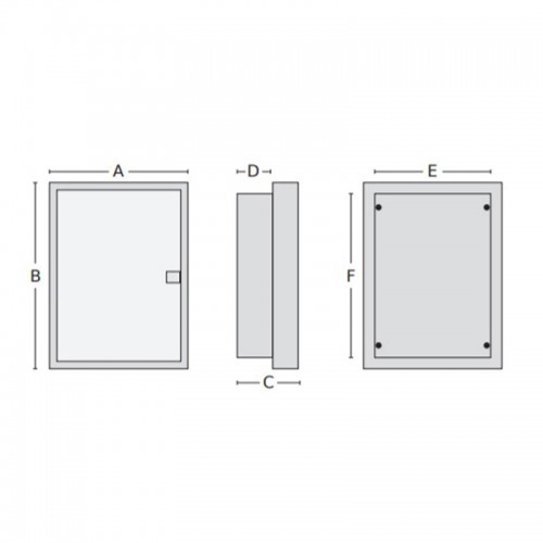 Πίνακας Χωνευτός Πλαστικός U36F για Συσκευές Πολυμέσων & Τηλεπικοινωνιών με Λευκή Πόρτα IP30 - Tehnoplast