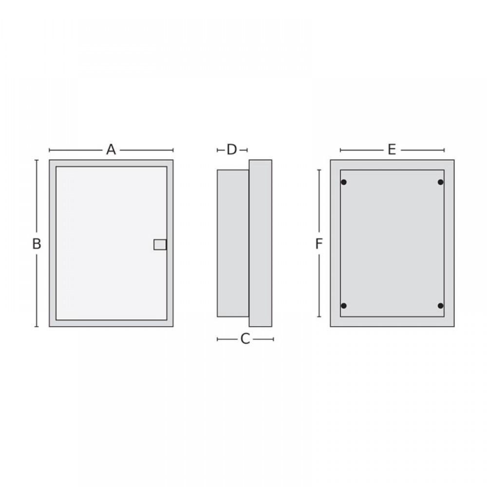 Πίνακας U24ES 24+4 Θέσεων / 2 Σειρές, Χωνευτός Με Λευκή Μεταλλική Πόρτα Και Μεταλλικό Πλαίσιο IP40 - Tehnoplast