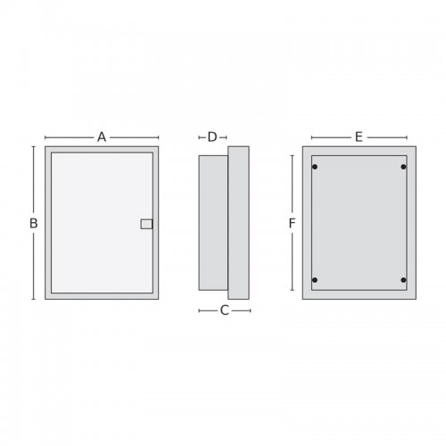 Πίνακας U60ES 60+10 Θέσεων / 5 Σειρές, Χωνευτός Με Λευκή Μεταλλική Πόρτα Και Μεταλλικό Πλαίσιο IP40 - Tehnoplast
