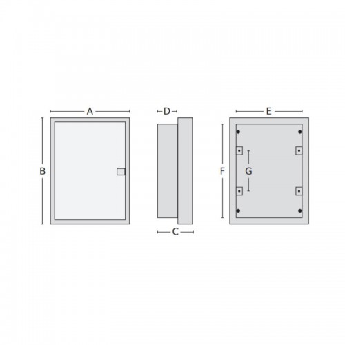 Πίνακας U24AW 24 Θέσεων / 2 Σειρές, Χωνευτός Με Διάφανη Πλαστική Πόρτα IP40 - Tehnoplast
