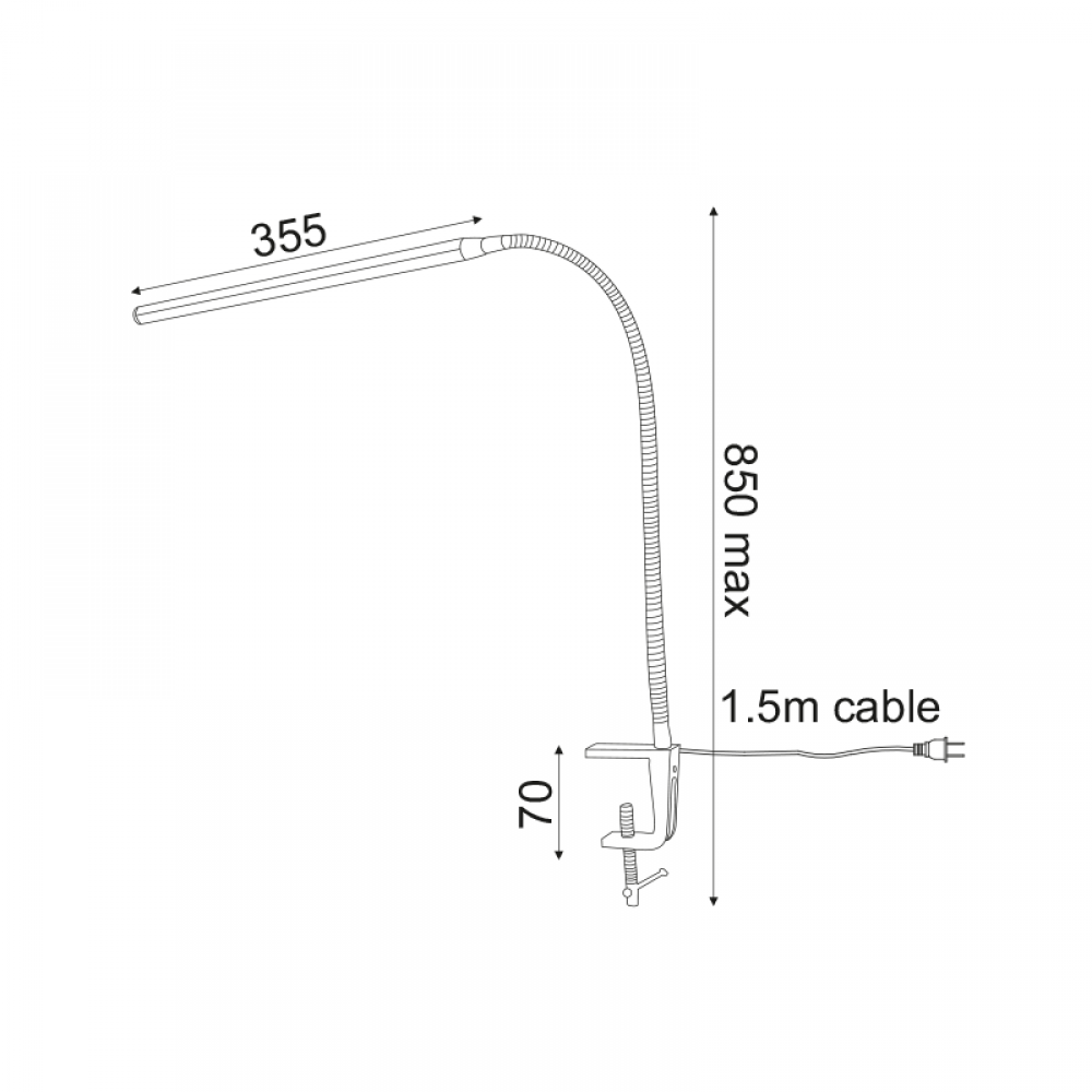 Φωτιστικό Γραφείου Μεταλλικό LED Αφής Dimmable Μαύρο - Aca Decor