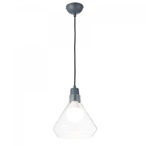 Φωτιστικό Οροφής Με Γυάλινη Καμπάνα Και Ανάρτηση Γκρι 1xE27 ACA
