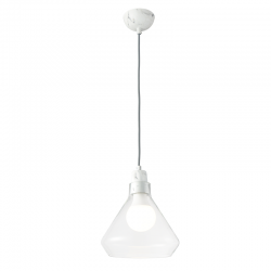 Φωτιστικό Οροφής Με Γυάλινη Καμπάνα Και Ανάρτηση Απόχρωση Λευκού Μαρμάρου 1xE27 ACA