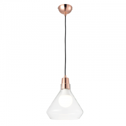 Φωτιστικό Οροφής Με Γυάλινη Καμπάνα Και Ανάρτηση Χάλκινο 1xE27 ACA