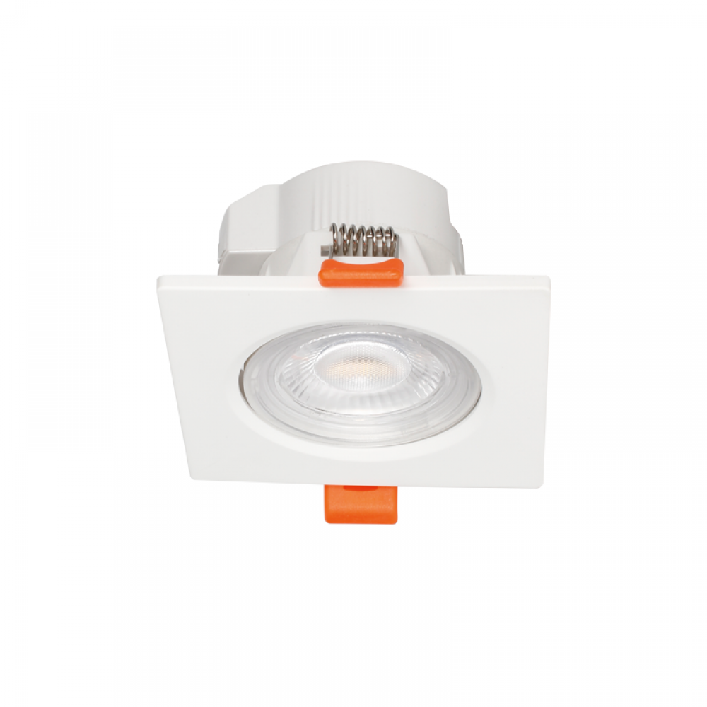 LED Χωνευτό Φωτιστικό Σποτ Λευκό Τετράγωνο Θερμό-Ουδέτερο-Ψυχρό 7W 40 μοίρες  FALKO - ACA