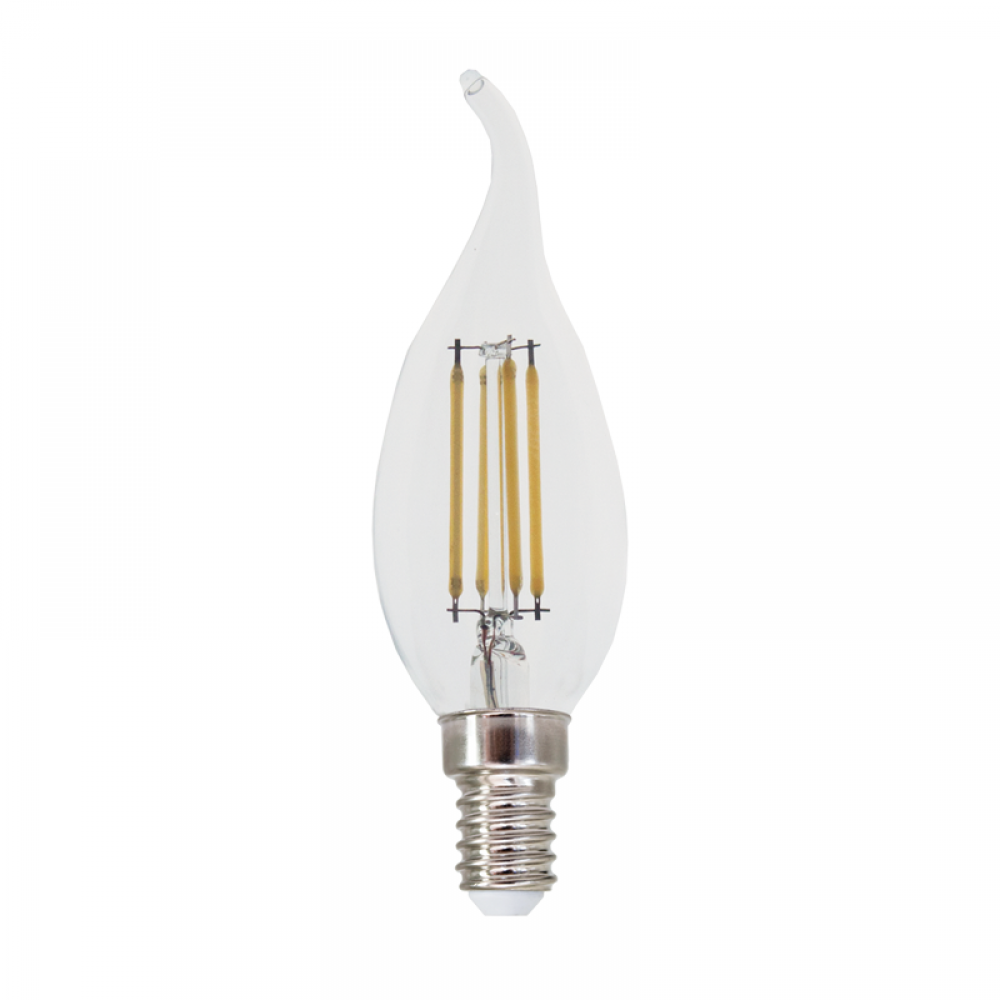 LED FILAMENT E14 DIM C35 AMBER WITH TIP 5W 2700K 230V AC 620LM RA80 - Diolamp 