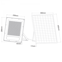 Προβολέας με Φ/Β πάνελ 300W 4000K IP66 90° Ra80 - ACA