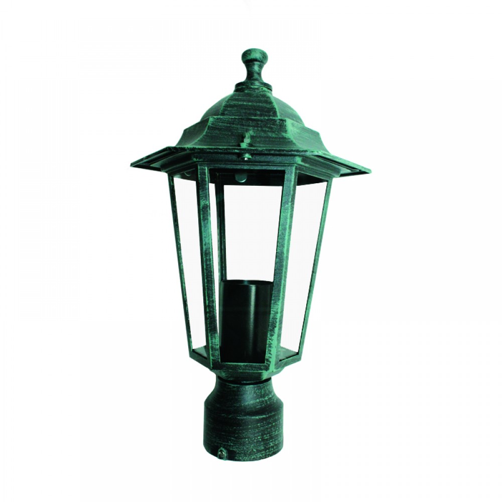 Φανάρι Αλουμινίου Με Βάση Για Κολωνάκι Σε Διάφορα Χρώματα ø20.5cm IP44 1x E27 ACA