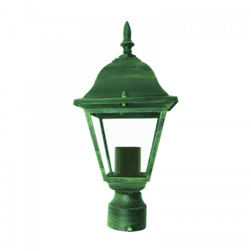 Φανάρι Αλουμινίου Με Βάση Για Κολωνάκι Σε Διάφορα Χρώματα ø6cm IP45 1x E27 ACA