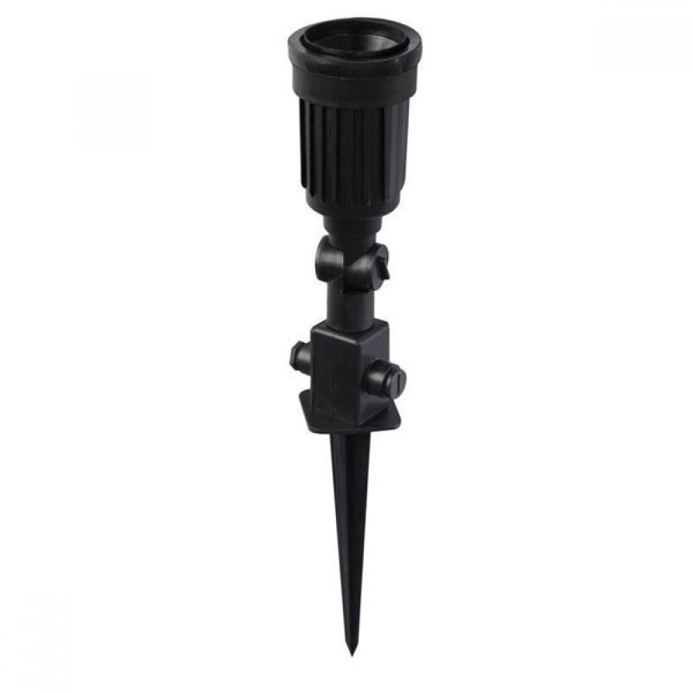 Καρφωτό Σποτ Κήπου Διπλό Μαύρο Από Πολυκαρβονικό Πλαστικό 1x E27 PAR38 No77 - ACA