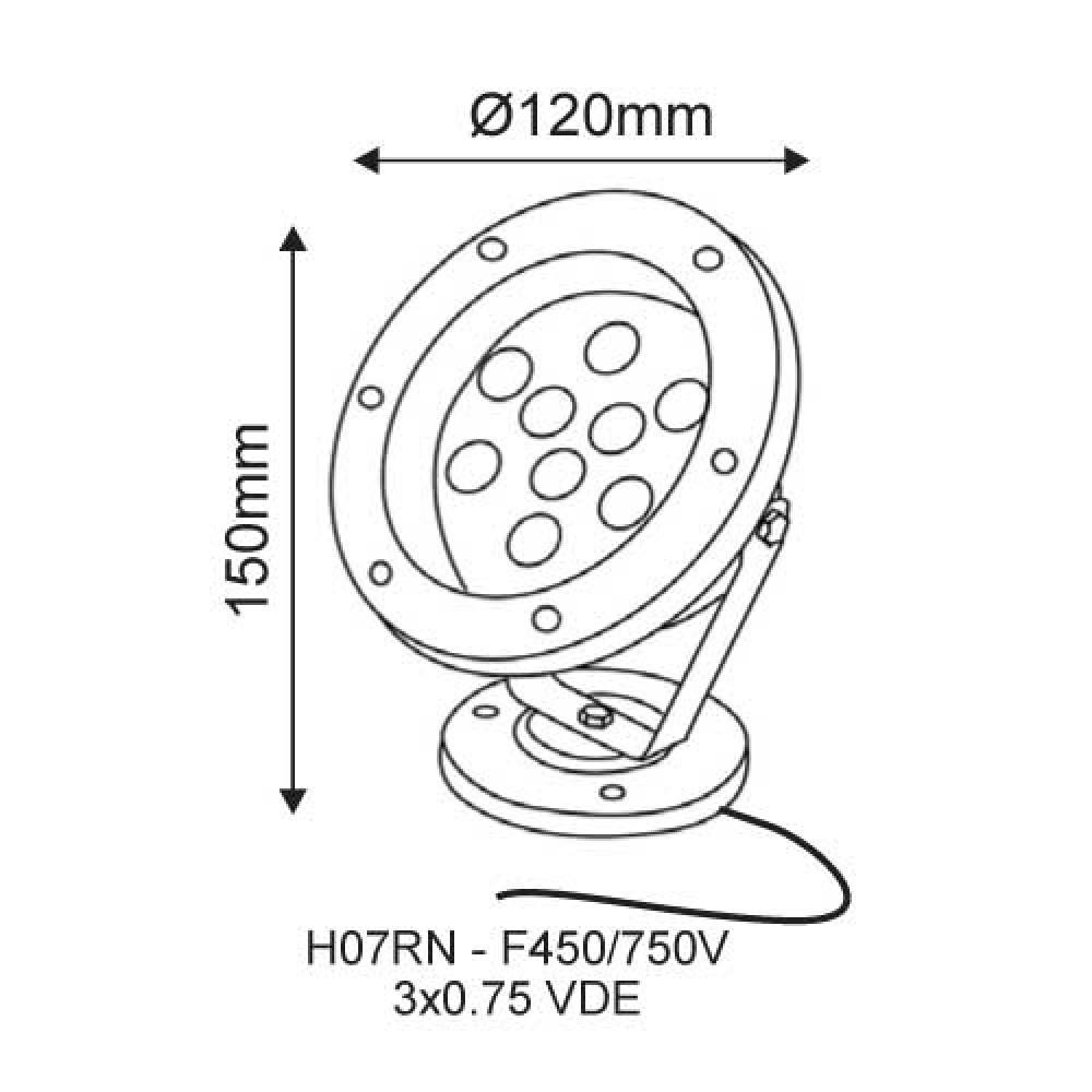 LED Φωτιστικό Συντριβανιού Ανοξείδωτο 6W 12V AQUET - ACA