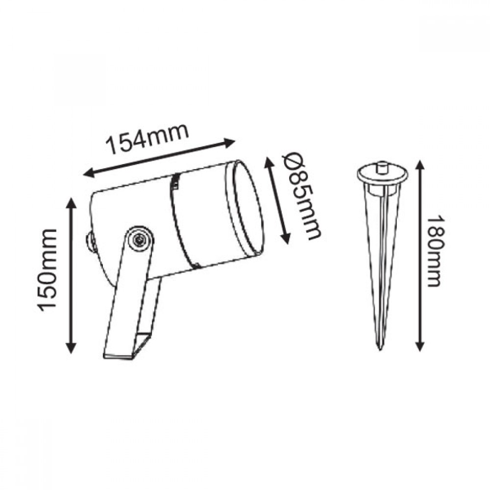 CREE LED Φωτιστικό Κήπου Σε Σκούρο Γκρι Με Μεταβαλλόμενες Μοίρες Φωτισμού 15-50° 9W IP65 LOTOS - ACA