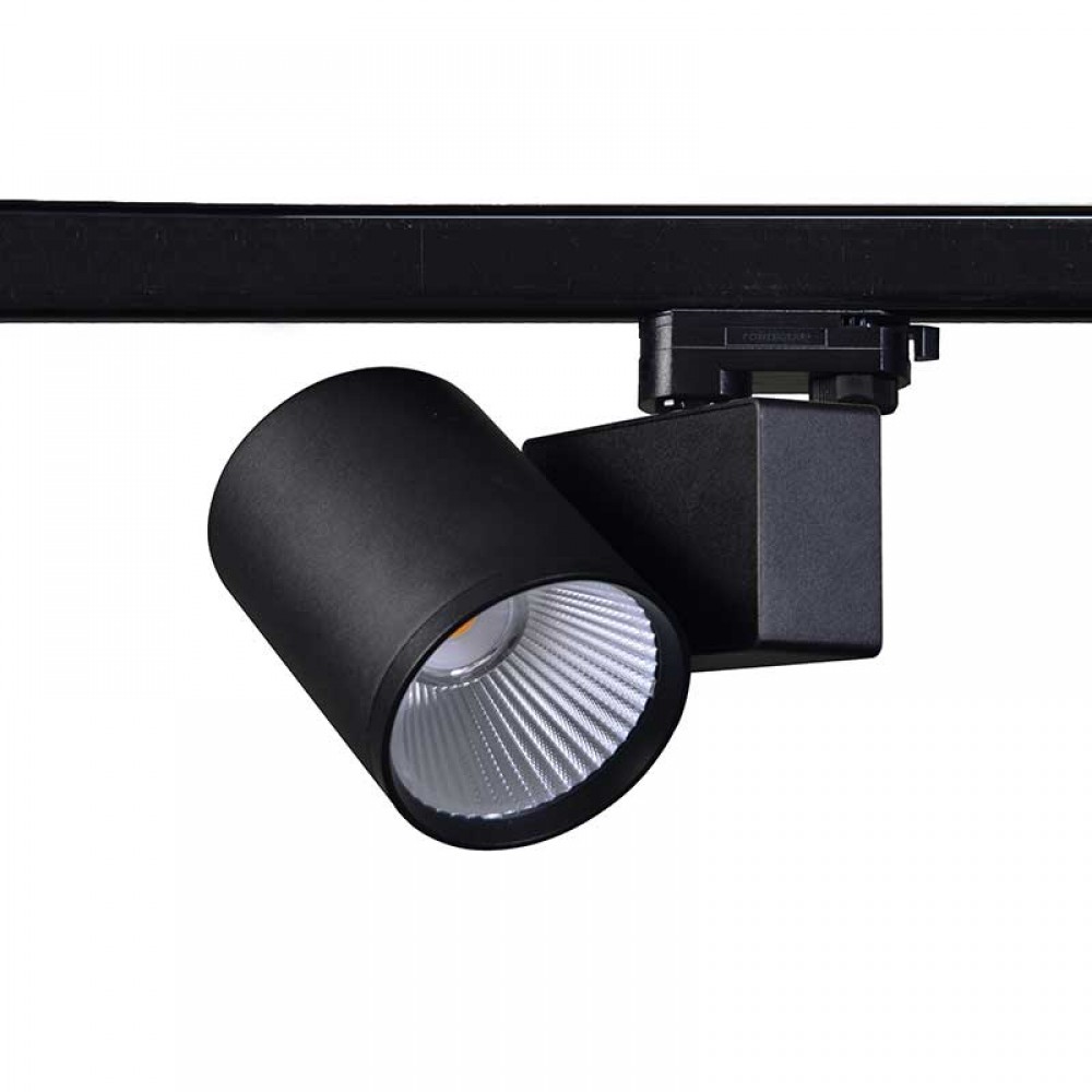 LED Φωτιστικό Ράγας Τριφασικό 4 Καλωδίων Μαύρο 40W 3000K 3-PHASE 38° 4000LM 230V - ACA