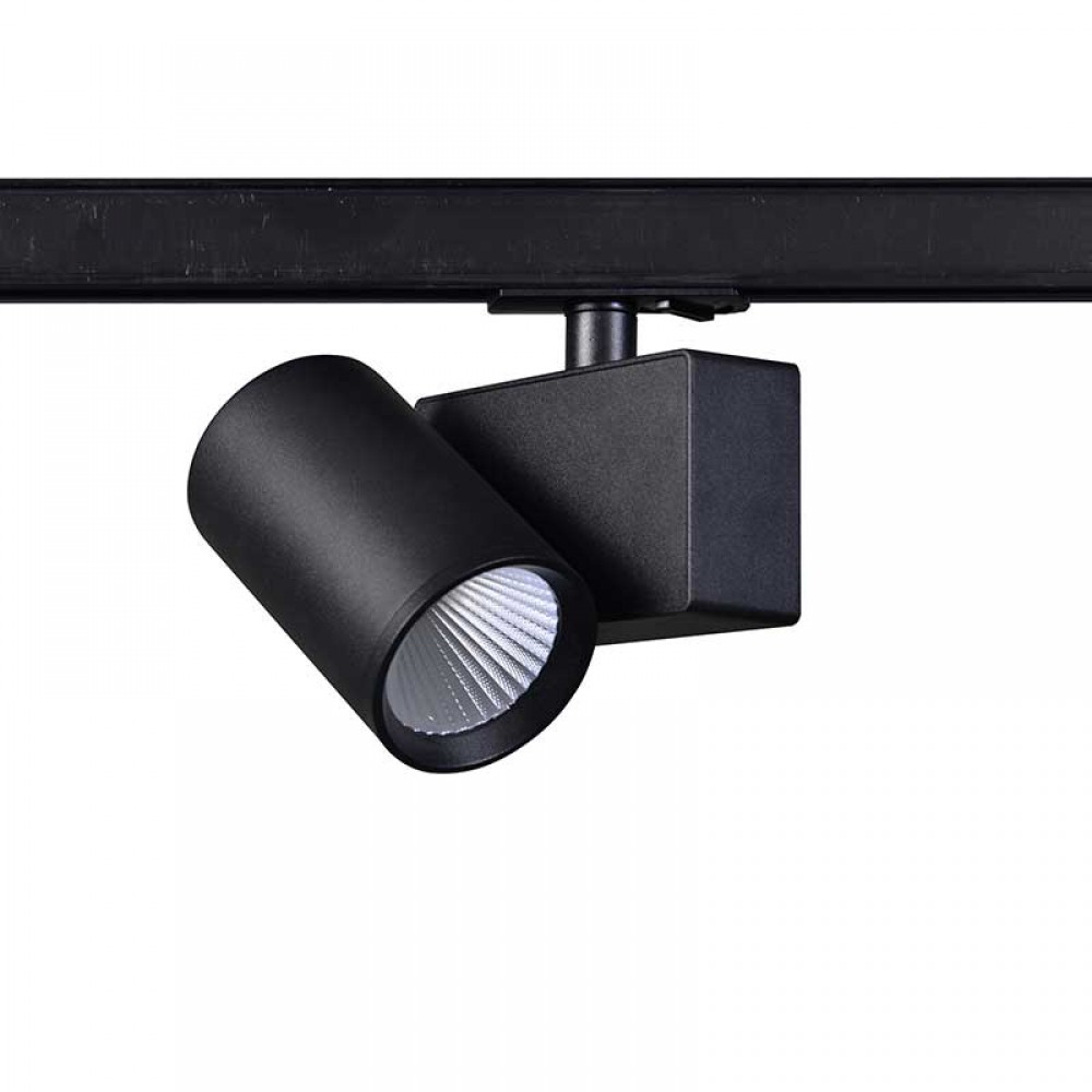LED Φωτιστικό Ράγας Μονοφασικό 2 Καλωδίων Μαύρο 20W 3000K 1-PHASE 38° 2000LM 230V - ACA