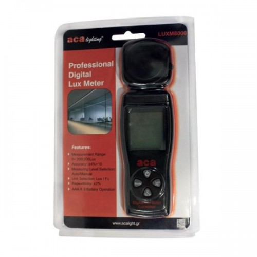 Ψηφιακός Μετρητής Έντασης Φωτισμού Λουξόμετρο LCD Display 3xAAA - ACA