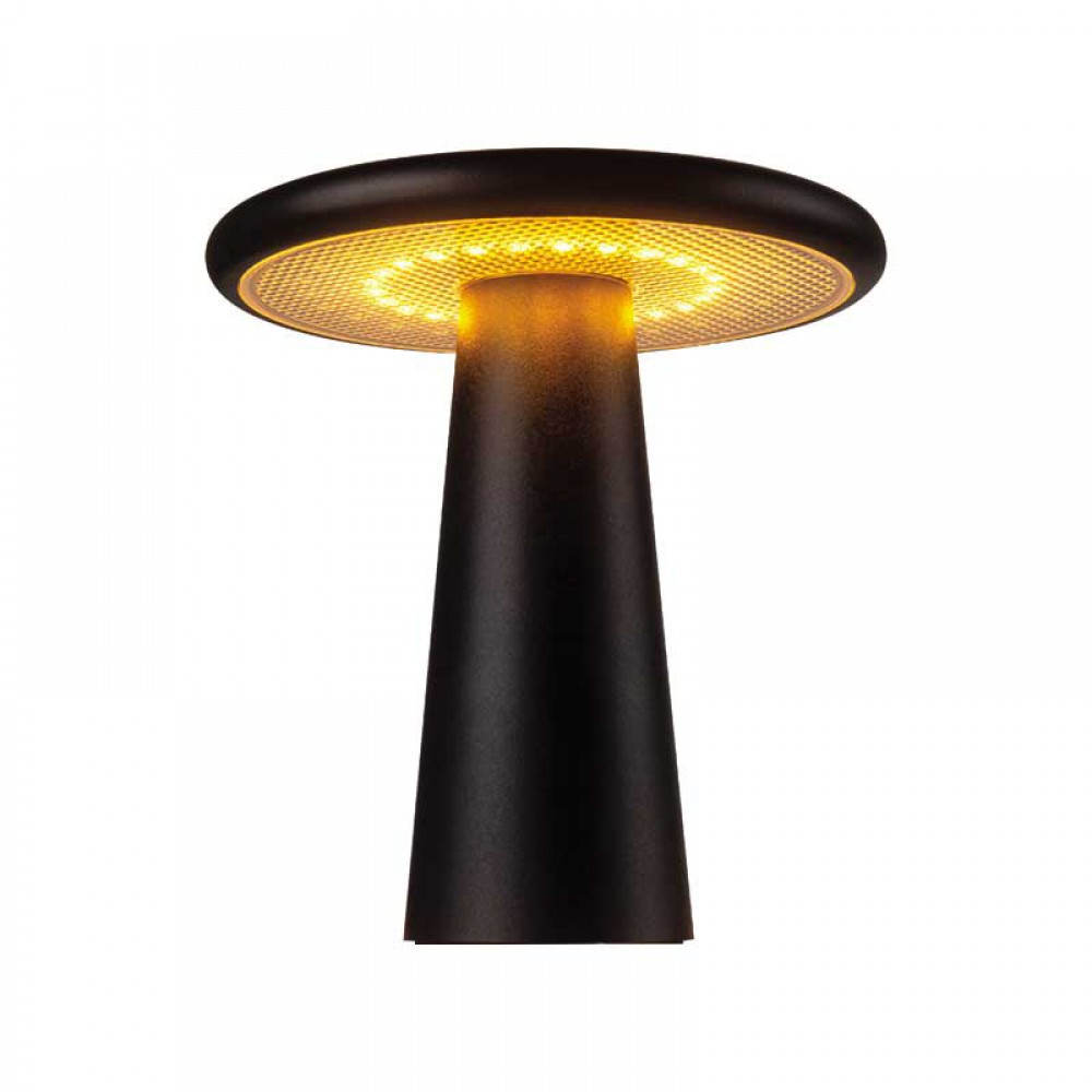 LED Επιτραπέζιο Φωτιστικό Εξωτερικού Χώρου Επαναφορτιζόμενο Μαύρο Ματ 2W 190LM MAX 335° CCT IP65 MARTA - Aca