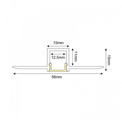 2 Μέτρα Προφίλ Αλουμινίου Με Οπάλ Κάλυμμα Χωνευτό Trimless LING P135U- ACA