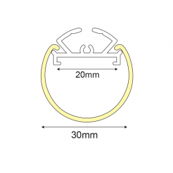 VELOR ULTRA MINI ΠΡΟΦΙΛ ΑΛΟΥΜΙΝΙΟΥP230 ΜΕ ΟΠΑΛ PC ΚΑΛΛΥΜΑ Φ30 2m/pc ACA